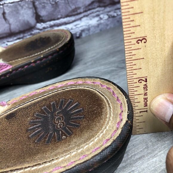 UGG Australia 1791 Hamoa Pink Leather Flip Flop Thong Sandals Women Sz 10M US/41 - Picture 7 of 16